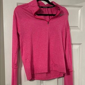 Nike Women's Bright Pink Quarter-Zip Hoodie
